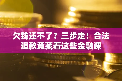 武汉欠钱还不了？三步走！合法追款竟藏着这些金融课